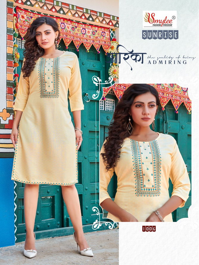 Smylee Sunrise fancy Regular Wear Rayon Heavy Designer Kurti Collection